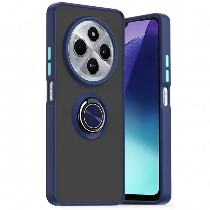 Newface Xiaomi Redmi 14C Kılıf Montreal Yüzüklü Silikon Kapak - Lacivert