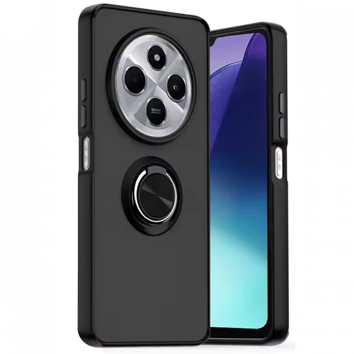 Newface Xiaomi Redmi 14C Kılıf Montreal Yüzüklü Silikon Kapak - Siyah