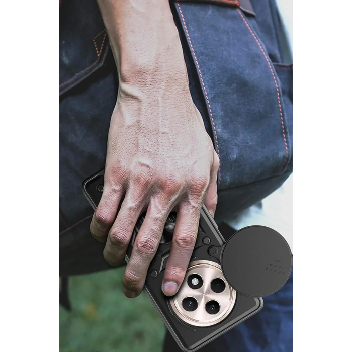 Newface Xiaomi Redmi 14C Kılıf Pars Lens Yüzüklü Silikon - Siyah