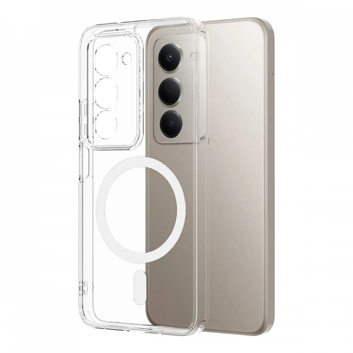 Newface Xiaomi Redmi 15 4G Combo Sert Şeffaf Magsafe Kapak - Şeffaf