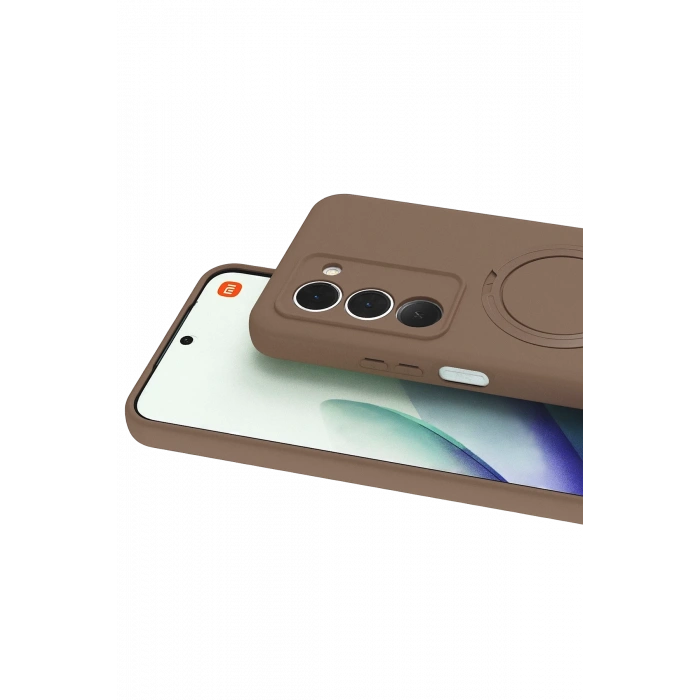 Newface Xiaomi Redmi 15 4G Regal Magsafe Standlı Kapak - Çöl Titanyum