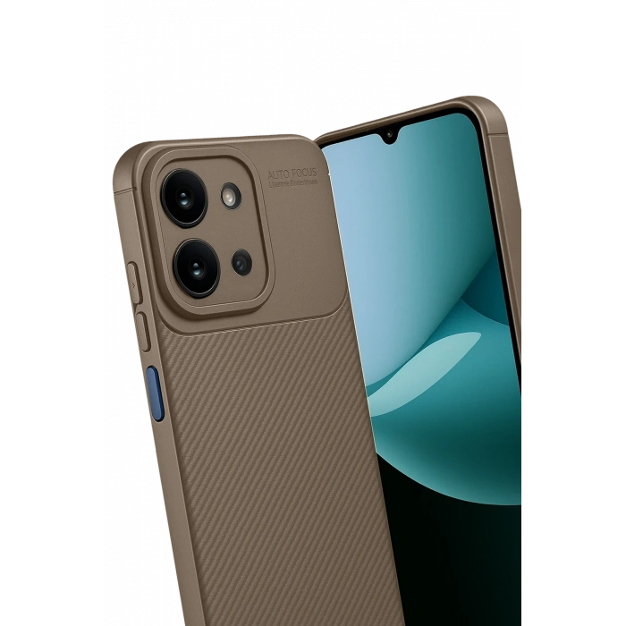 Newface Xiaomi Redmi 15C 4G Auto Focus Karbon Kapak - Kahverengi