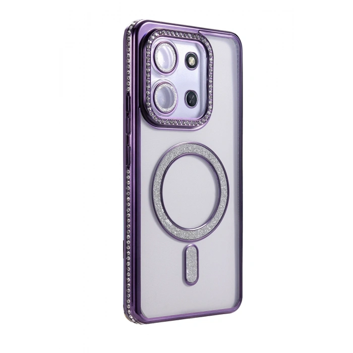 Newface Xiaomi Redmi 15C 4G Joke Simli Magneticsafe Kılıf - Derin Mor