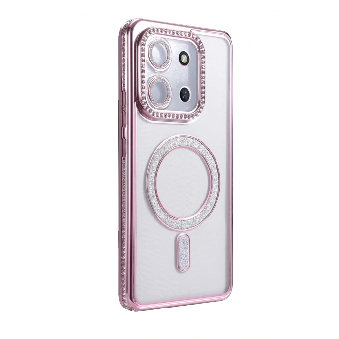 Newface Xiaomi Redmi 15C 4G Joke Simli Magneticsafe Kılıf - Pembe