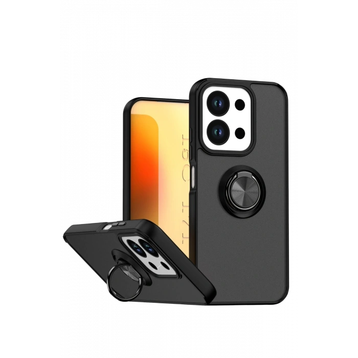 Newface Xiaomi Redmi 15C 4G Montreal Yüzüklü Silikon Kapak - Siyah