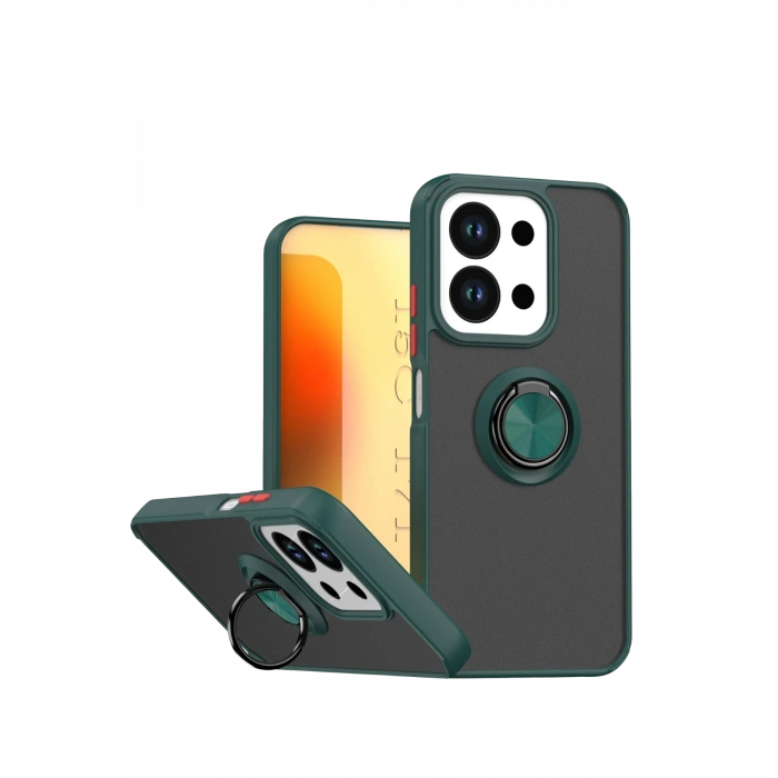 Newface Xiaomi Redmi 15C 4G Montreal Yüzüklü Silikon Kapak - Yeşil