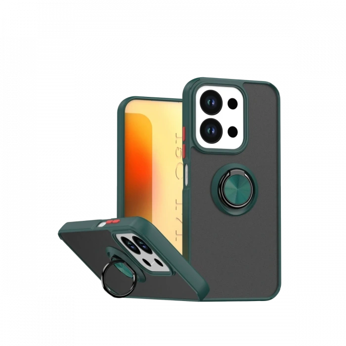 Newface Xiaomi Redmi 15C 4G Montreal Yüzüklü Silikon Kapak - Yeşil