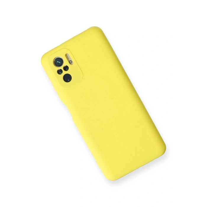 Newface Xiaomi Redmi Note 10 Kılıf Nano içi Kadife Silikon - Sarı