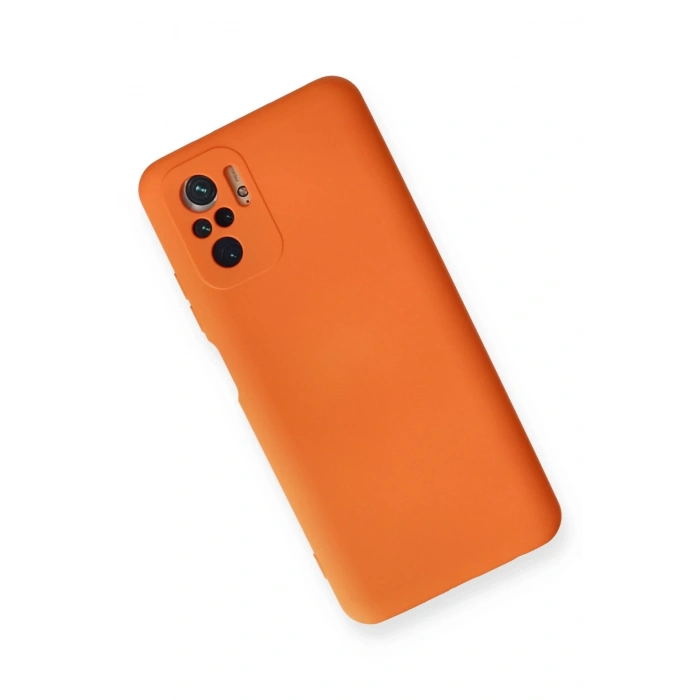 Newface Xiaomi Redmi Note 10 Kılıf Nano içi Kadife Silikon - Turuncu