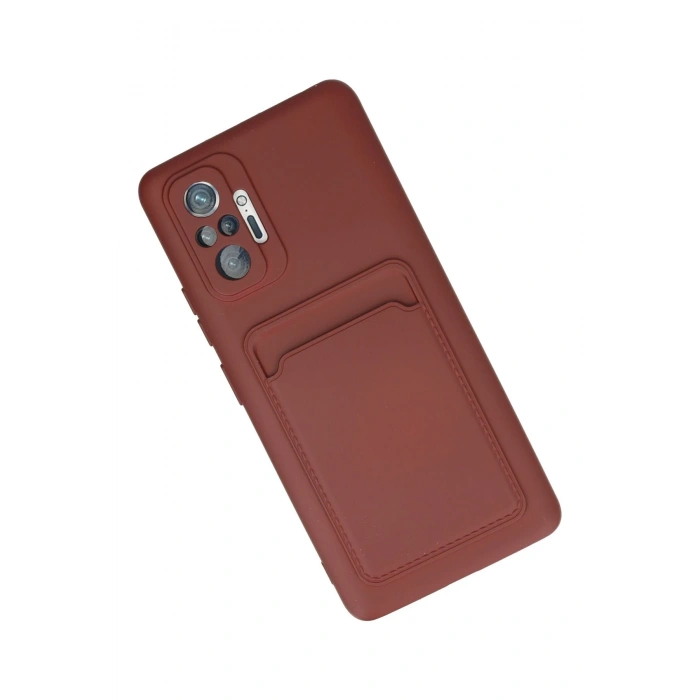 Newface Xiaomi Redmi Note 10 Pro Kılıf Kelvin Kartvizitli Silikon - Bordo