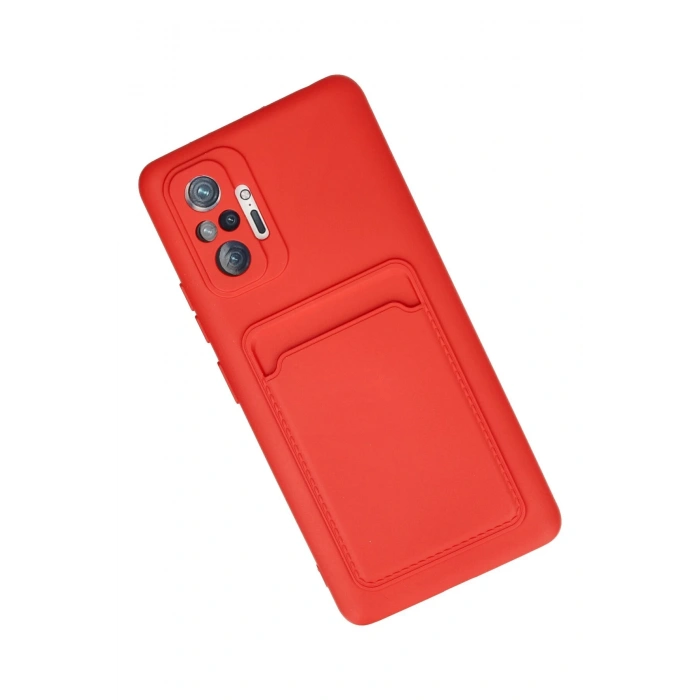 Newface Xiaomi Redmi Note 10 Pro Kılıf Kelvin Kartvizitli Silikon - Kırmızı