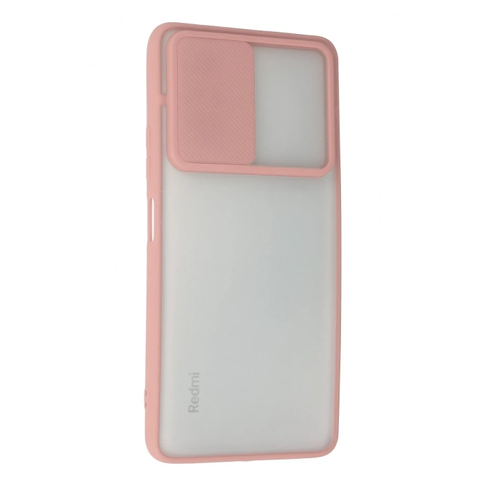 Newface Xiaomi Redmi Note 10 Pro Kılıf Palm Buzlu Kamera Sürgülü Silikon - Pembe