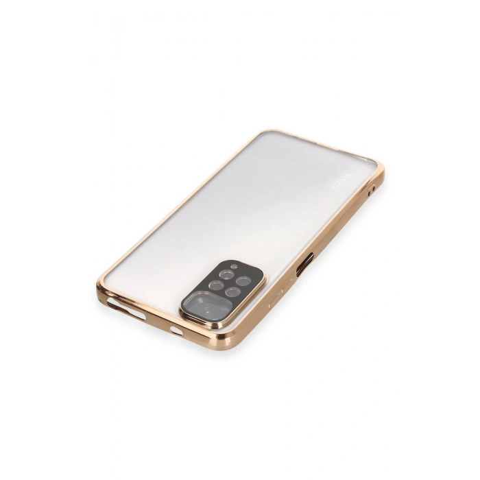 Newface Xiaomi Redmi Note 11 Kılıf Razer Lensli Silikon - Gold