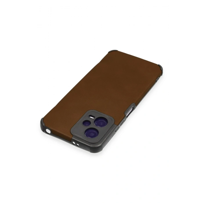 Newface Xiaomi Redmi Note 12 5G Kılıf Loop Deri Silikon - Kahverengi