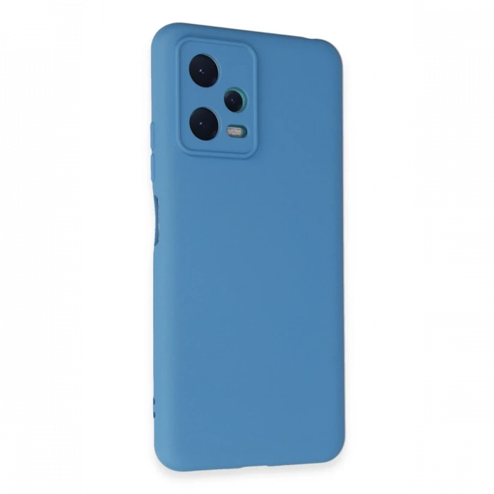 Newface Xiaomi Redmi Note 12 5G Kılıf Nano içi Kadife Silikon - Mavi