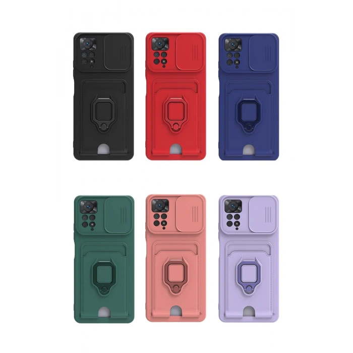 Newface Xiaomi Redmi Note 12 Pro 4G Kılıf Zuma Kartvizitli Yüzüklü Silikon - Pembe