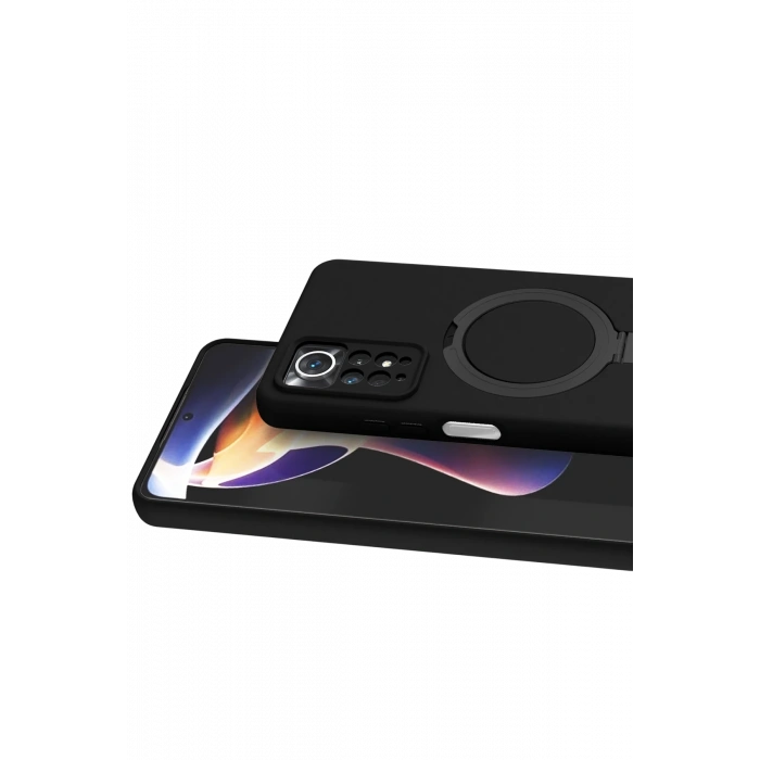 Newface Xiaomi Redmi Note 12 Pro 4G Regal Magsafe Standlı Kapak - Siyah