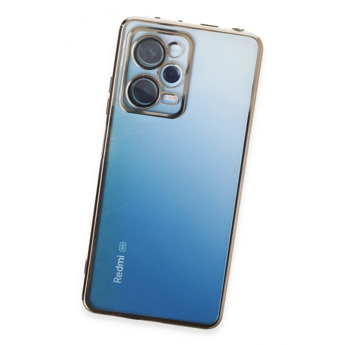 Newface Xiaomi Redmi Note 12 Pro 5G Kılıf Razer Lensli Silikon - Gold