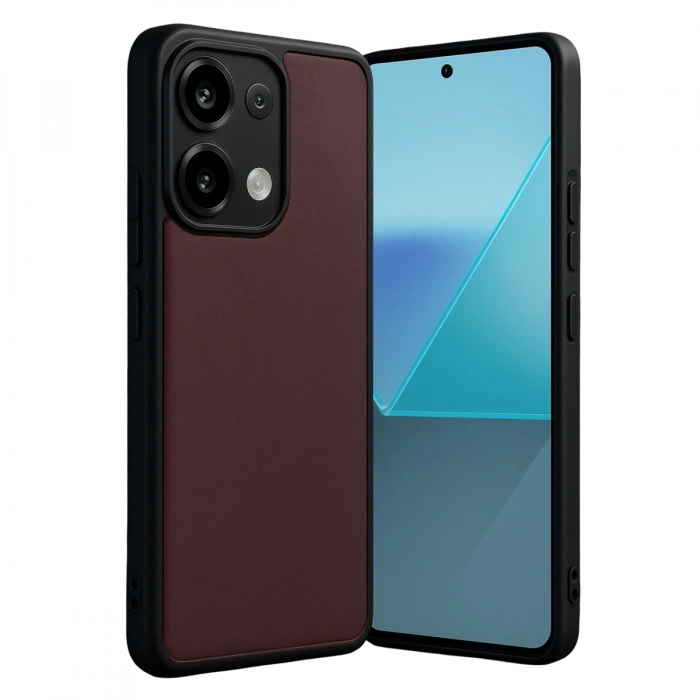 Newface Xiaomi Redmi Note 13 Pro 5G Kılıf Aras Deri Kapak - Bordo