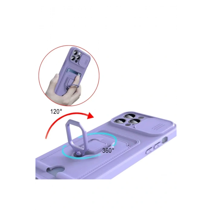 Newface Xiaomi Redmi Note 13 Pro Plus Kılıf Zuma Kartvizitli Yüzüklü Silikon - Siyah