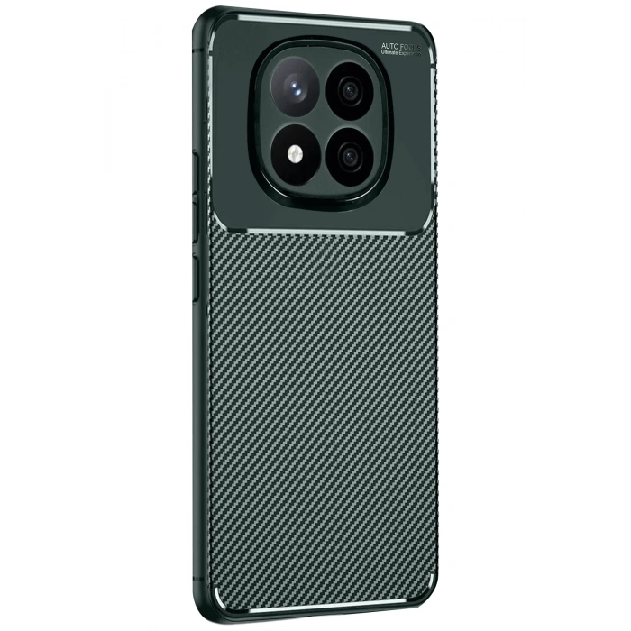 Newface Xiaomi Redmi Note 14 Pro 5G Kılıf Auto Focus Karbon Kapak - Koyu Yeşil