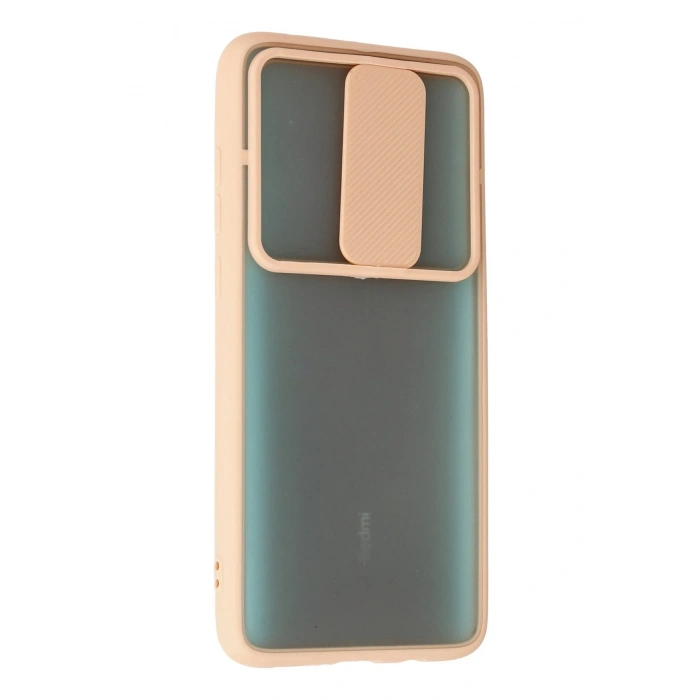 Newface Xiaomi Redmi Note 8 Pro Kılıf Palm Buzlu Kamera Sürgülü Silikon - Pembe