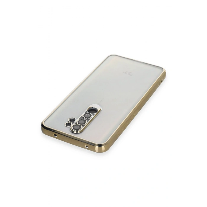 Newface Xiaomi Redmi Note 8 Pro Kılıf Razer Lensli Silikon - Gold