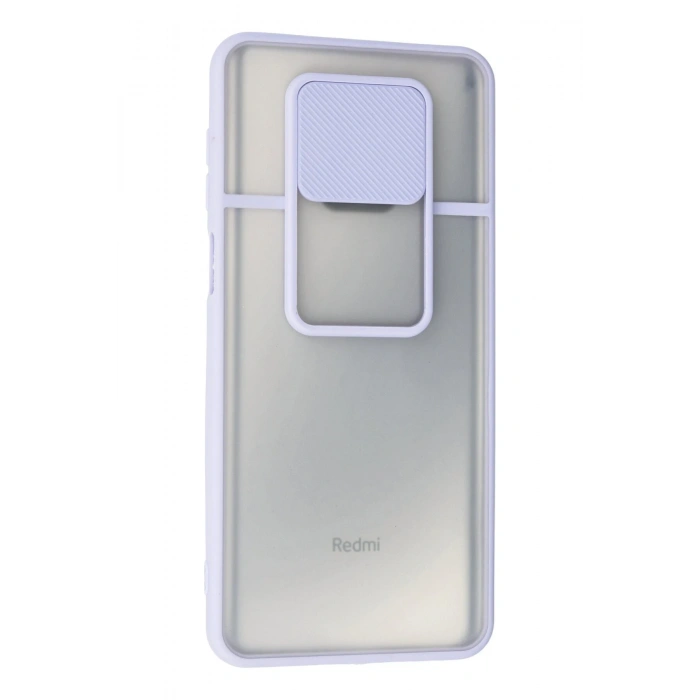 Newface Xiaomi Redmi Note 9 Pro Kılıf Palm Buzlu Kamera Sürgülü Silikon - Lila