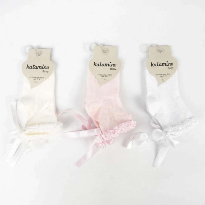  Oben Aks Kız Bebek Soket Çorap K48019 (ADET FİYATIDIR)