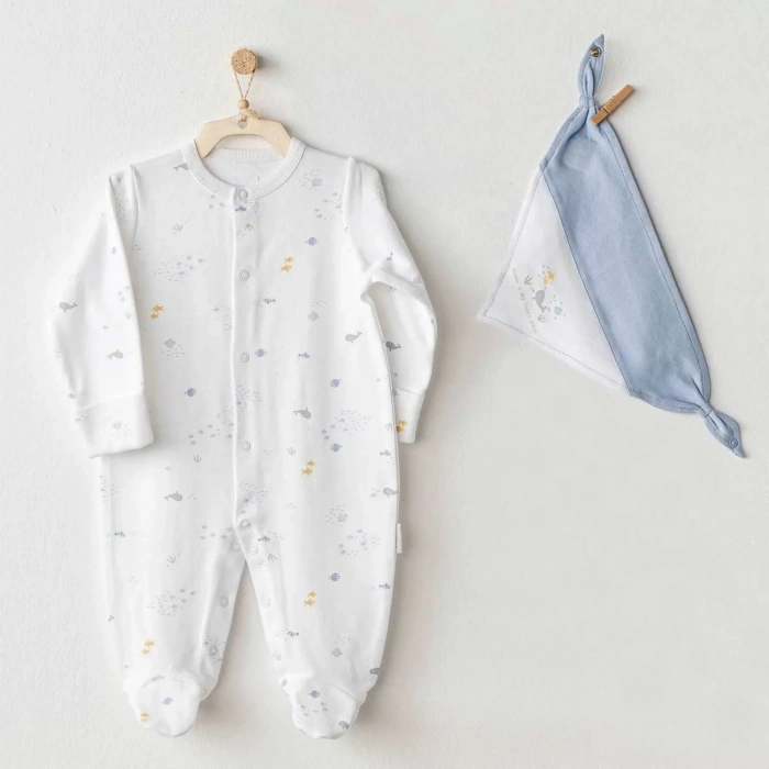 Ocean İs My Happy Place Bebek Tulum Takım White