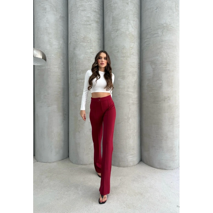 Önü cumalı ithal krep pantolon