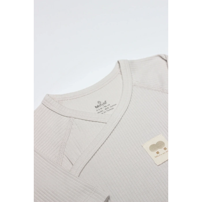 Organic Flying Balloons Kruvaze Uzun Kol Body Bs17121 Bej