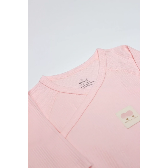 Organic Flying Balloons Kruvaze Uzun Kol Body Bs17121 Pembe