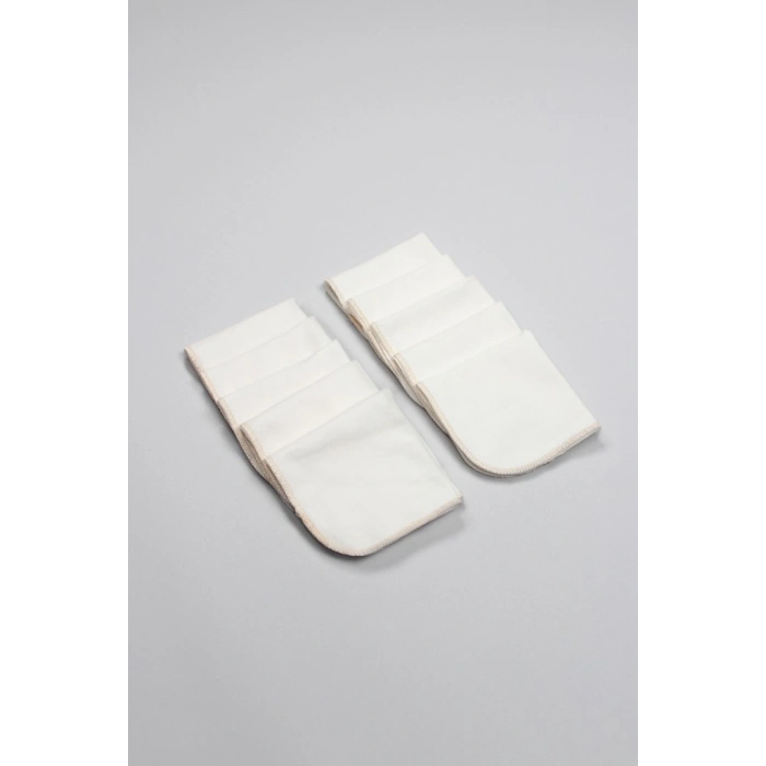 Organik 28x28 10Lu Penye Mendil 90101 Ekru