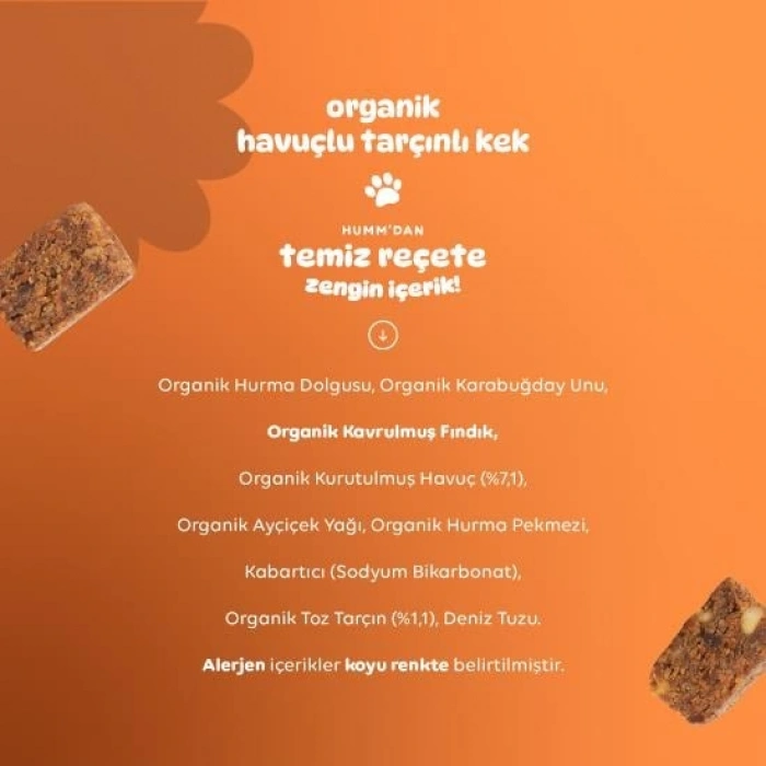 Organik Havuçlu Tarçınlı Vegan Kek 30 Gr