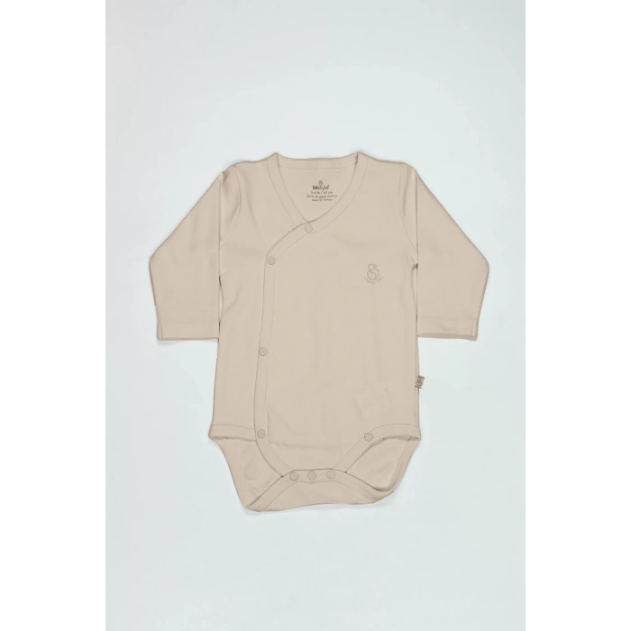 Organik Natural Basic Style Kruvaze Uzun Kol Body Bs17102 Bej