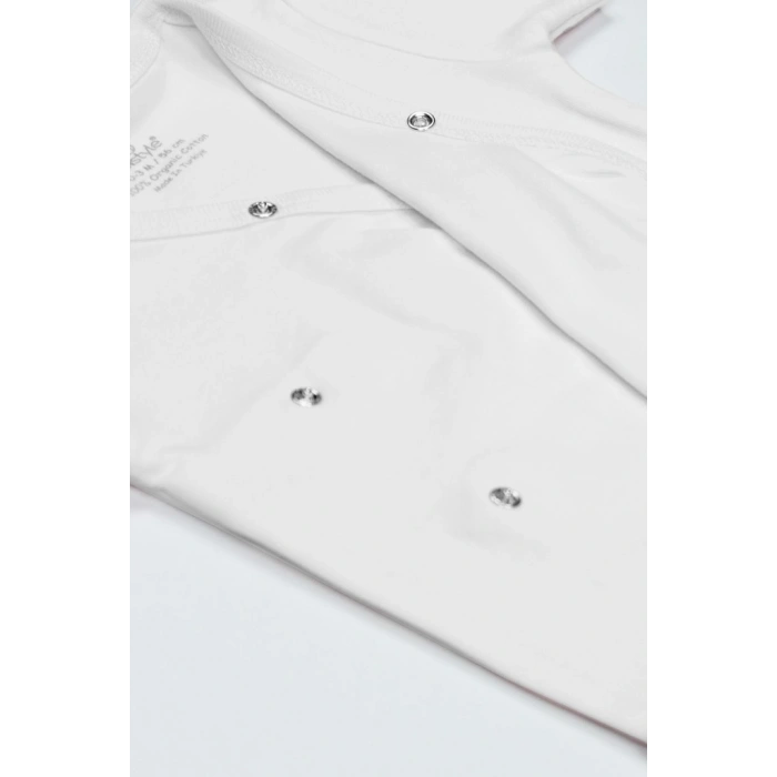 Organik Natural Basic Style Kruvaze Uzun Kol Body BS17102 Beyaz