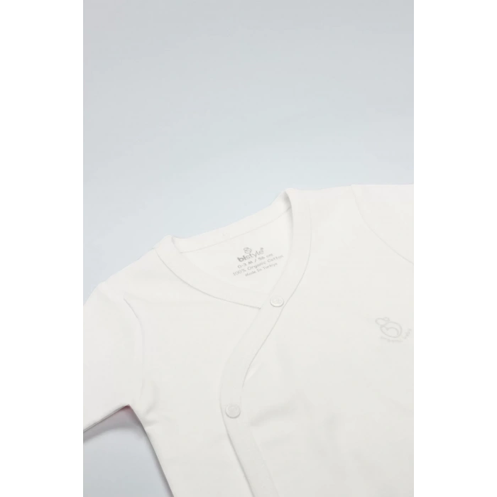Organik Natural Basic Style Kruvaze Uzun Kol Body Bs17102 Ekru