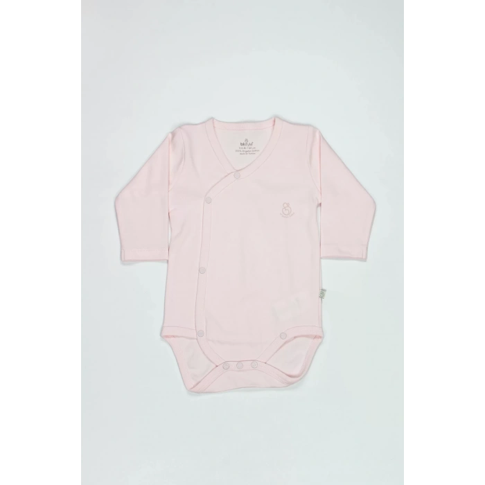 Organik Natural Basic Style Kruvaze Uzun Kol Body Bs17102 Pembe