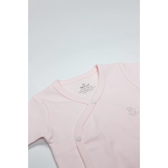 Organik Natural Basic Style Kruvaze Uzun Kol Body Bs17102 Pembe