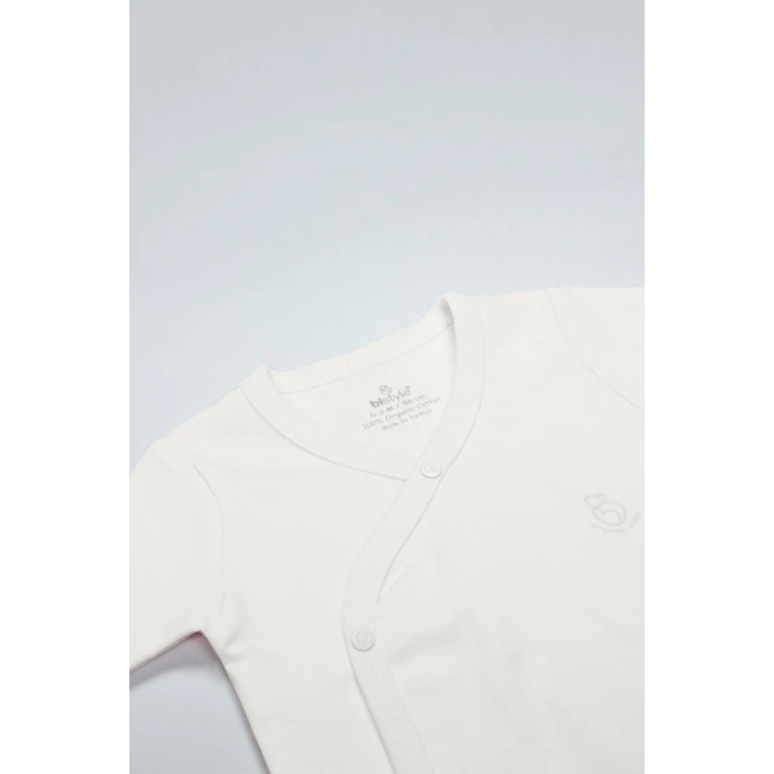 Organik Natural Basic Style Kruvaze Yarım Kol Body BS17101 Ekru