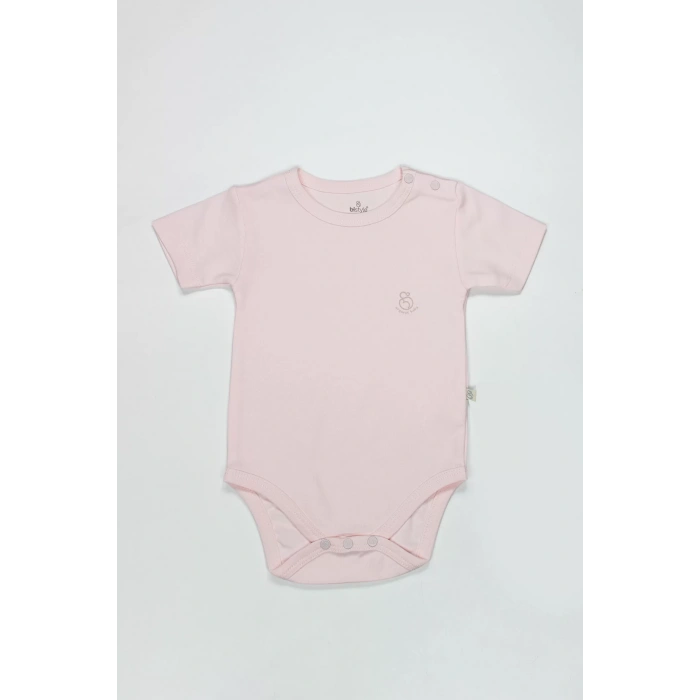 Organik Natural Basic Style Yarım Kol Body Bs17103 Pembe
