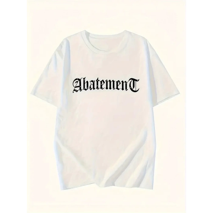 ÖRÜMCEK AĞI DESENLİ BASKILI OVERSİZE BİSİKLET YAKA T-SHİRT  - BEYAZ