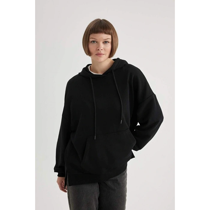 Oversize Geniş Kalıp Polo Yaka Sweatshirt