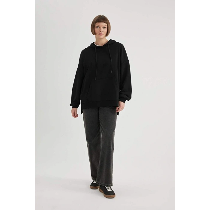 Oversize Geniş Kalıp Polo Yaka Sweatshirt