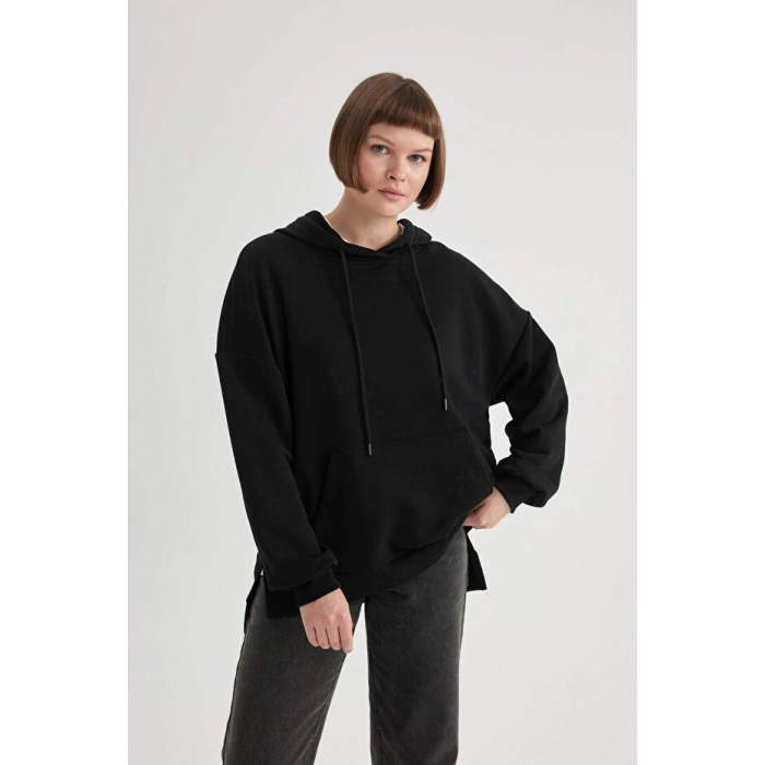 Oversize Geniş Kalıp Polo Yaka Sweatshirt