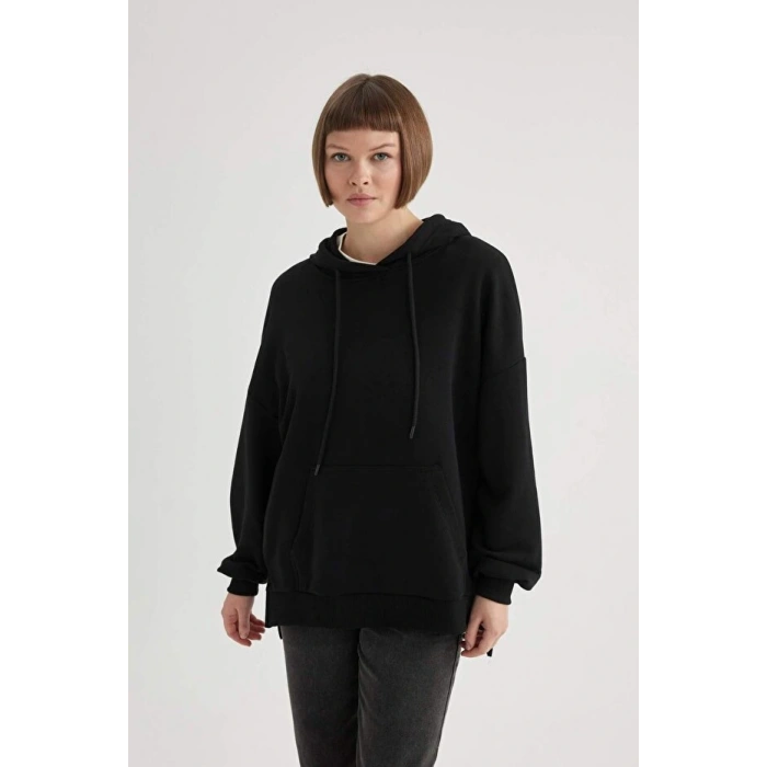 Oversize Geniş Kalıp Polo Yaka Sweatshirt