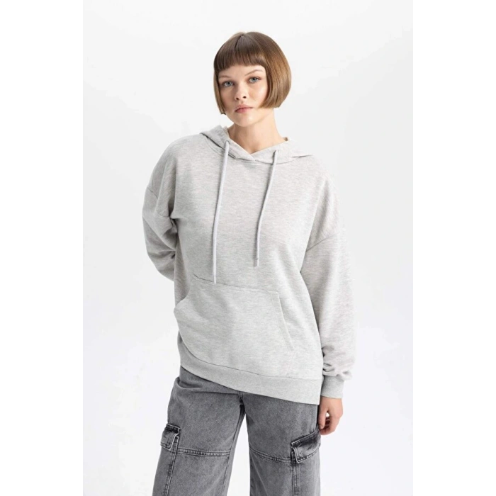Oversize Geniş Kalıp Polo Yaka Sweatshirt