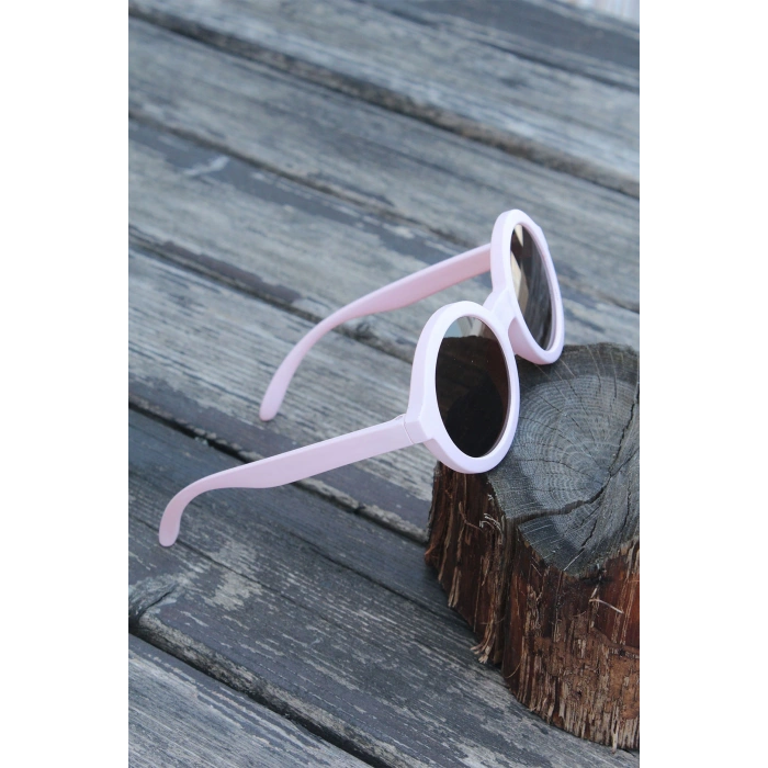 Pembe Renk Yuvarlak İskandinav Çocuk Gözlüğü
