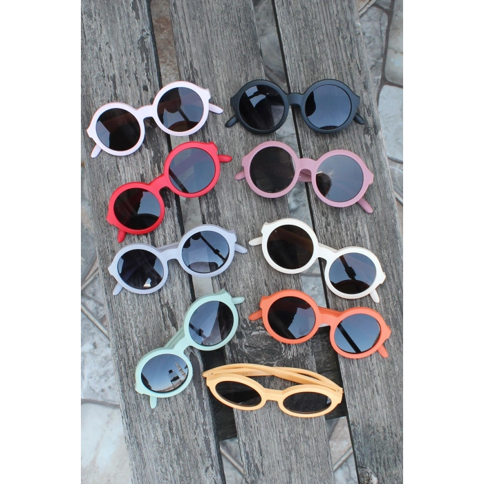 Pembe Renk Yuvarlak İskandinav Çocuk Gözlüğü